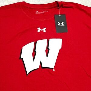 Under Armour Wisconsin Badgers T‎ Shirt Mens XL Extra Large Red Performance NEW
